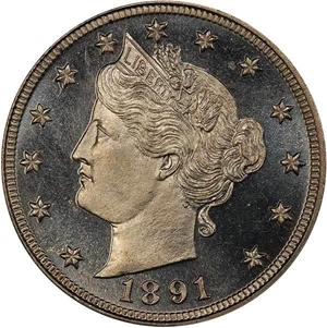 image for: 5C 1891 PCGS PR67+ CAM CAC