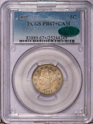 image for: 5C 1891 PCGS PR67+ CAM CAC