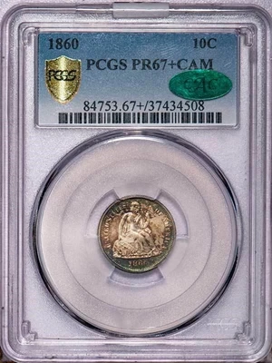 image for: 10C 1860 PCGS PR67+ CAM CAC