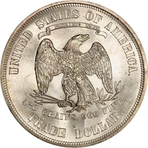 image for: T$1 1873-S TRADE. PCGS MS65 CAC