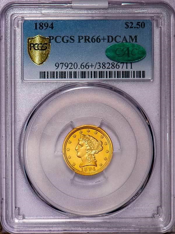 image for: $2.50 1894 PCGS PR66+ DCAM CAC
