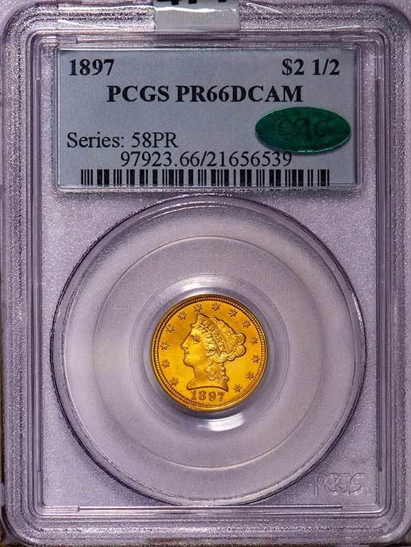 image for: $2.50 1897 PCGS PR66 DCAM CAC