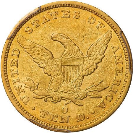 image for: $10 1845-O REPUNCHED DATE. PCGS XF45 CAC