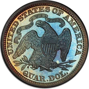 image for: 25C 1873 NO ARROWS. PCGS PR66+ CAM CAC