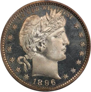 image for: 25C 1896 PCGS PR67 CAM