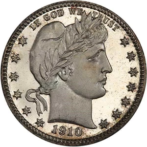image for: 25C 1910 PCGS PR67 CAM CAC