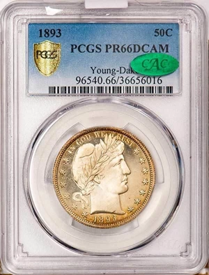 image for: 50C 1893 PCGS PR66 DCAM CAC