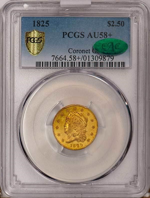 image for: $2.50 1825 PCGS AU58+ CAC