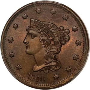 image for: L1C 1840 LARGE DATE. PCGS MS65+ BN CAC