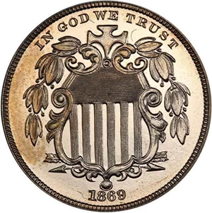 image for: 5C 1869 PCGS PR66+ CAM CAC