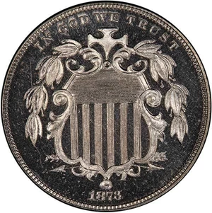 image for: 5C 1873 CLOSED 3. PCGS PR66 CAM CAC
