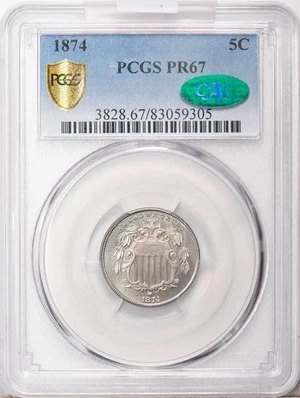 image for: 5C 1874 PCGS PR67 CAC