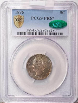 image for: 5C 1896 PCGS PR67 CAC