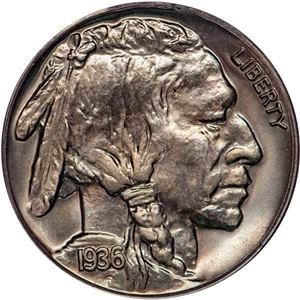 image for: 5C 1936 BRILLIANT. PCGS PR68