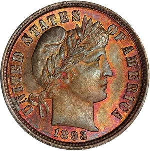 image for: 10C 1893 PCGS MS66 CAC