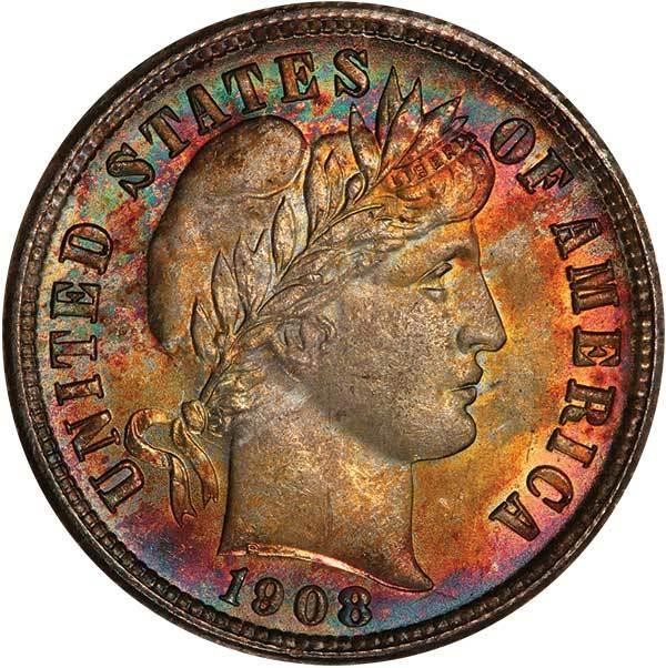 image for: 10C 1908-O PCGS MS66+ CAC