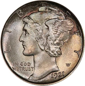 image for: 10C 1921-D PCGS MS66 FB