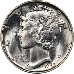 image for: 10C 1925-S PCGS MS65 FB