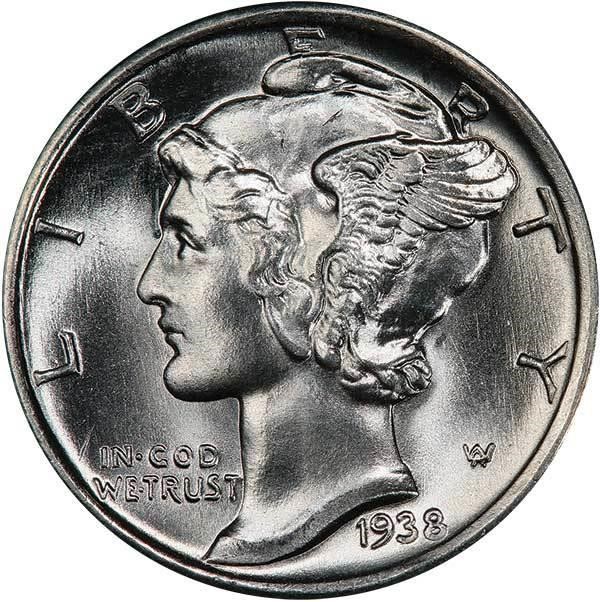 image for: 10C 1938-S PCGS MS67+FB CAC