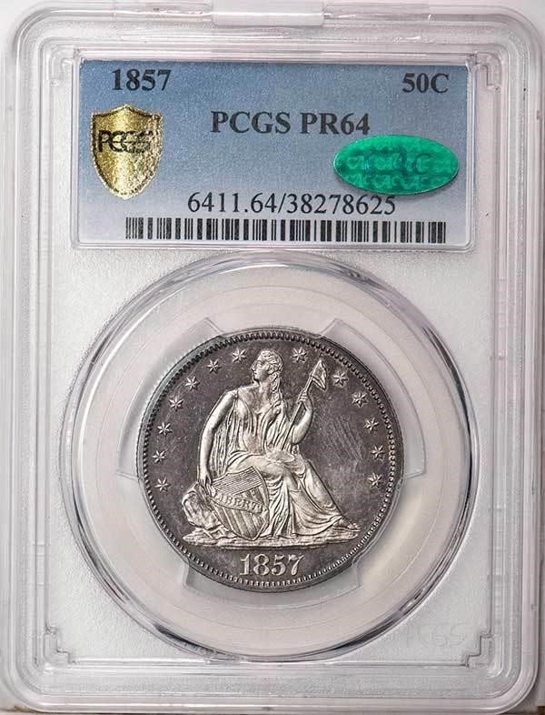 image for: 50C 1857 PCGS PR64 CAC