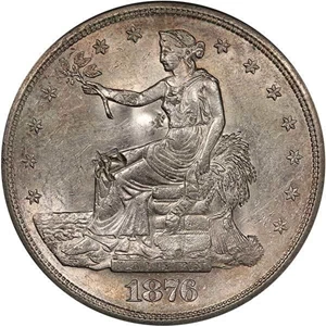image for: T$1 1876-S CHOP MARK. PCGS AU58 CAC