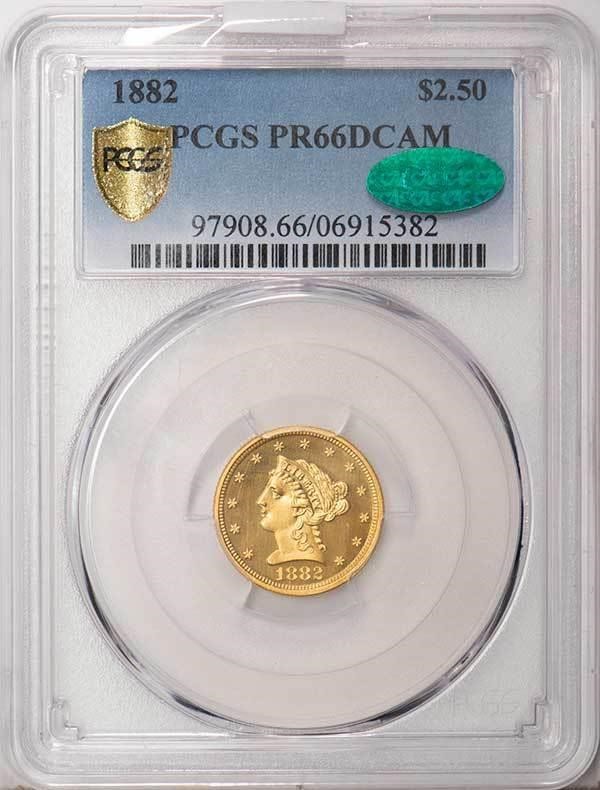 image for: $2.50 1882 PCGS PR66 DCAM CAC