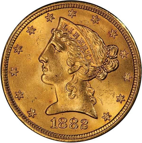 image for: $5 1882-S PCGS MS65 CAC