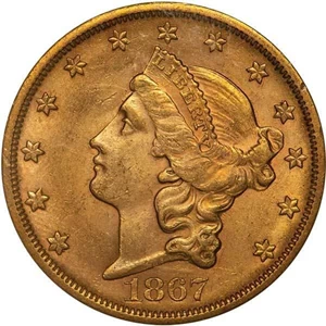 image for: $20 1867-S PCGS MS61