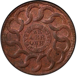 image for: FUGIO 1787 STATES UNITED 4. CINQ. PCGS MS65 RB