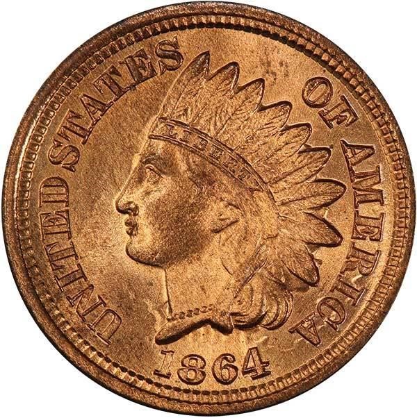 image for: 1C 1864 BRONZE. PCGS MS66 RD CAC