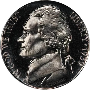 image for: 5C 1939 REVERSE OF 1938. PCGS PR68 CAC