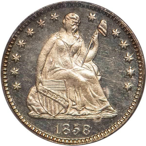 image for: H10C 1858 PCGS PR64 CAM CAC