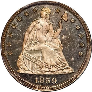 image for: H10C 1859 PCGS PR65+ CAM CAC