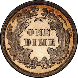 image for: 10C 1873 ARROWS. PCGS PR64 CAM CAC