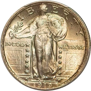 image for: 25C 1919 PCGS MS66 CAC