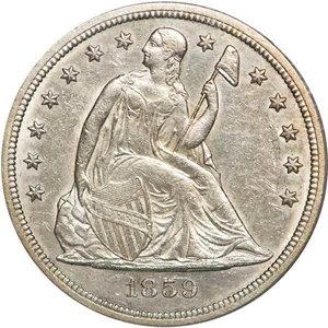 image for: $1 1859-S PCGS AU53