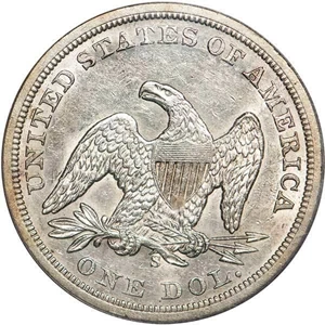 image for: $1 1859-S PCGS AU53