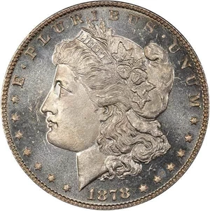 image for: $1 1878 7TF. REVERSE OF 1878. PCGS MS66 PL