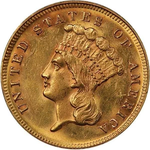 image for: $3 1868 PCGS MS62 CAC
