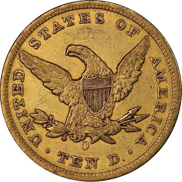 image for: $10 1854-O SMALL DATE. PCGS AU50 CAC