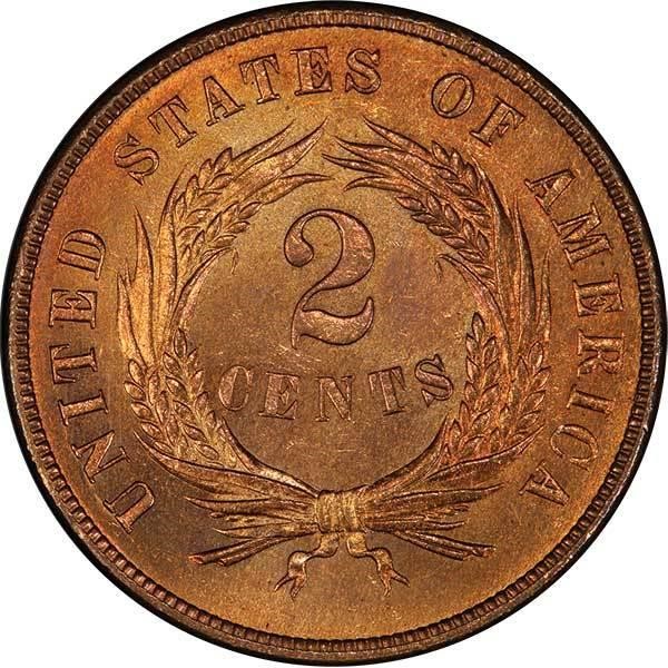 image for: 2C 1872 PCGS MS65+ RD CAC
