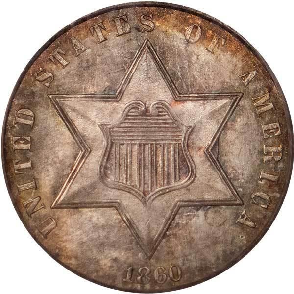 image for: 3CS 1860 PCGS MS66 CAC