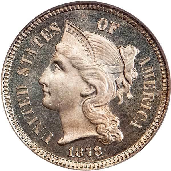 image for: 3CN 1878 PCGS PR66 CAM CAC