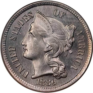 image for: 3CN 1886 PCGS PR66 CAC