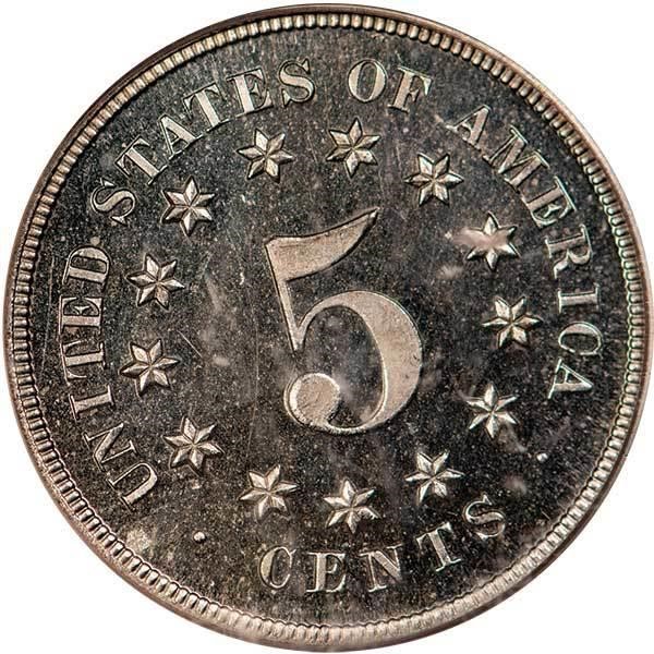 image for: 5C 1866 J-507. PCGS PR65 CAM CAC