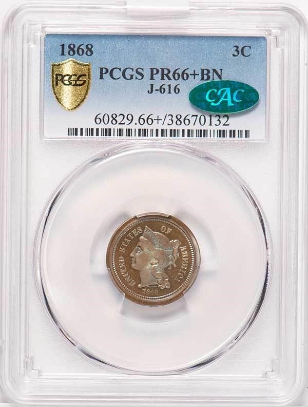 image for: 3C 1868 J-616. PCGS PR66+ BN CAC