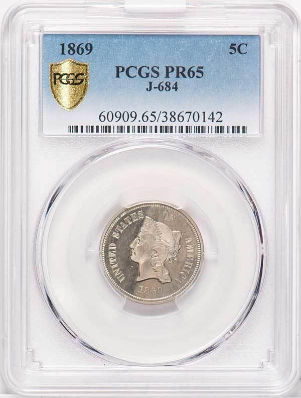 image for: 5C 1869 J-684. PCGS PR65