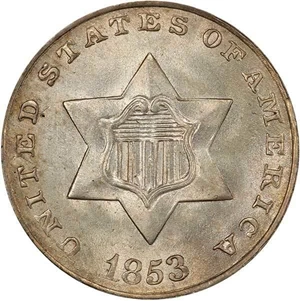image for: 3CS 1853 PCGS MS66+ CAC