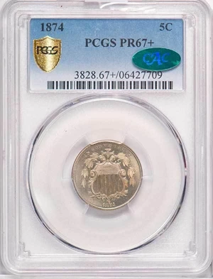image for: 5C 1874 PCGS PR67+ CAC