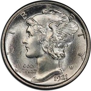 image for: 10C 1921-D PCGS MS66+ FB CAC